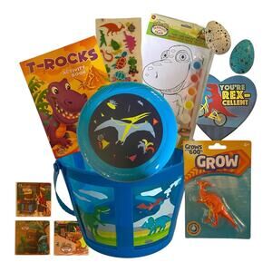 Dinosaur Gift Basket | Activity Book, Paint Kit, Grow Toy, Stickers, Eggs & More